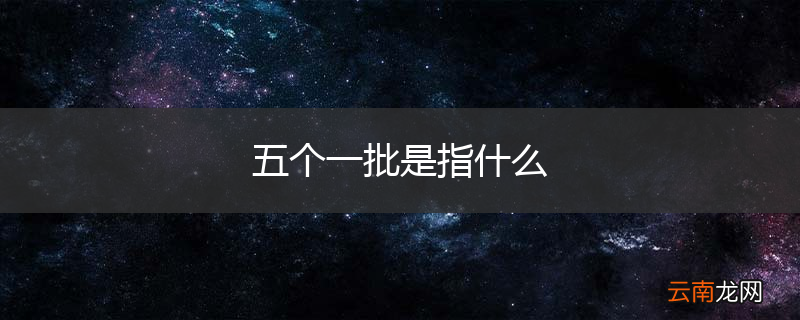 五个一批是指什么