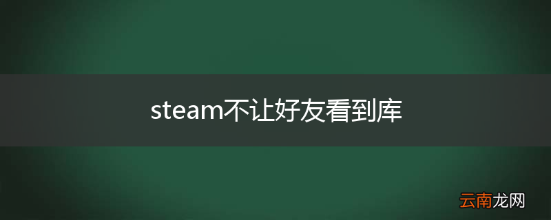 steam不让好友看到库