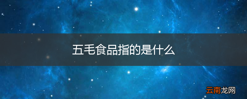 五毛食品指的是什么
