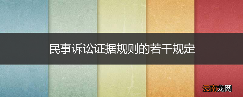 民事诉讼证据规则的若干规定