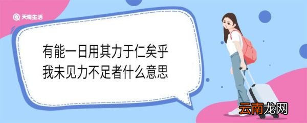 有能一日用其力于仁矣乎我未见力不足者什么意思 有能一日用其力于仁矣乎我未见力不足者翻译