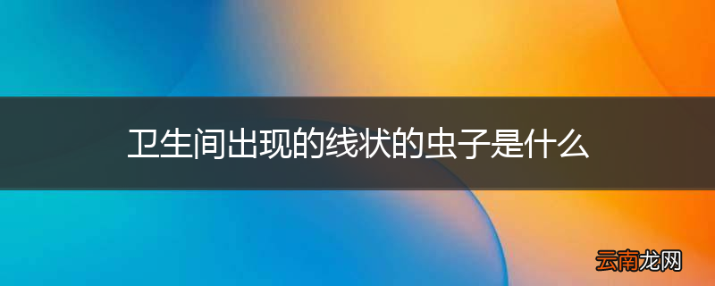 卫生间出现的线状的虫子是什么