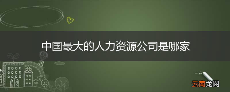 中国最大的人力资源公司是哪家