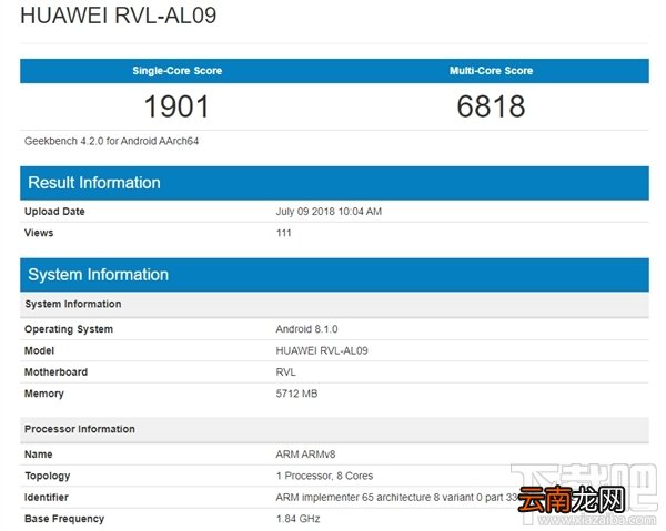 荣耀Note10跑分多少，Geekbench荣耀Note10跑分曝光