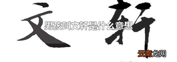 男孩叫文轩是什么意思
