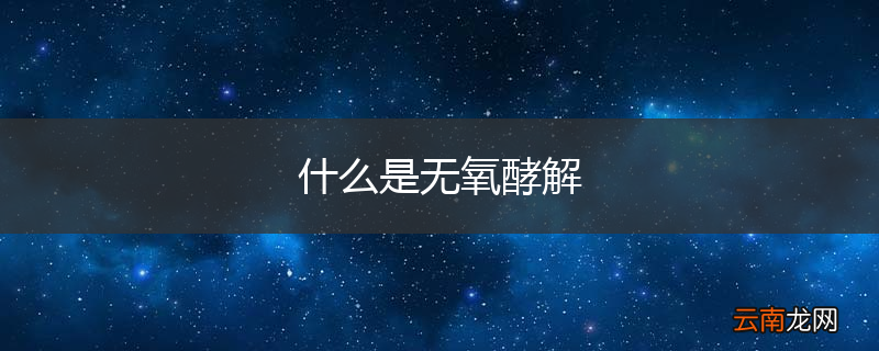什么是无氧酵解