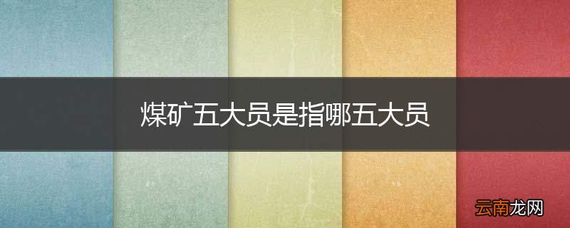 煤矿五大员是指哪五大员