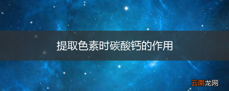 提取色素时碳酸钙的作用