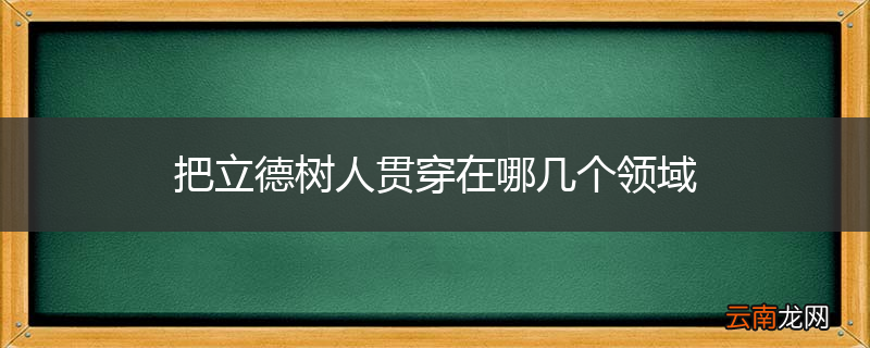 把立德树人贯穿在哪几个领域