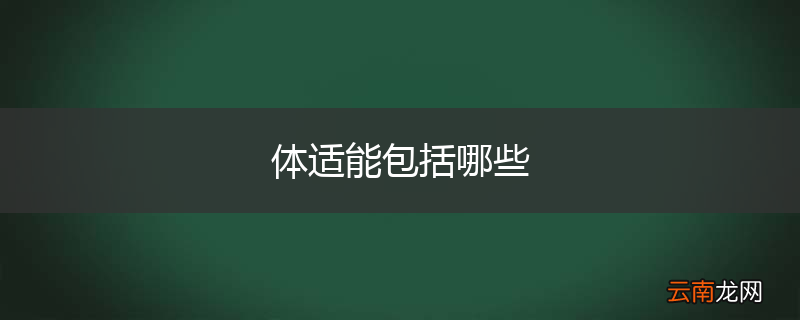 体适能包括哪些