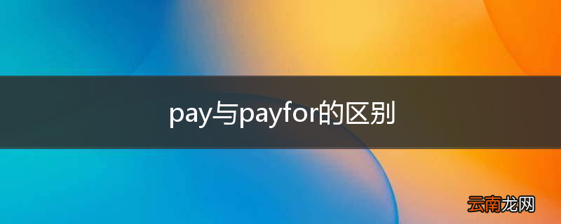 pay与payfor的区别