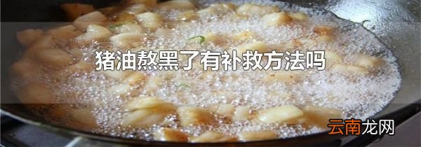 猪油熬黑了有补救方法吗