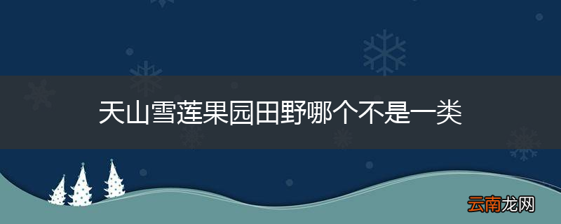 天山雪莲果园田野哪个不是一类