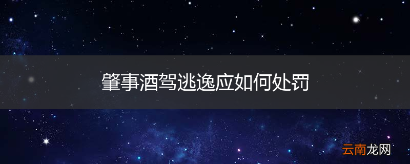 肇事酒驾逃逸应如何处罚
