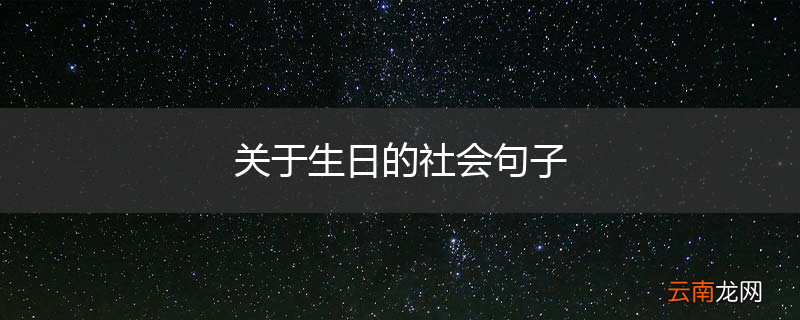 关于生日的社会句子