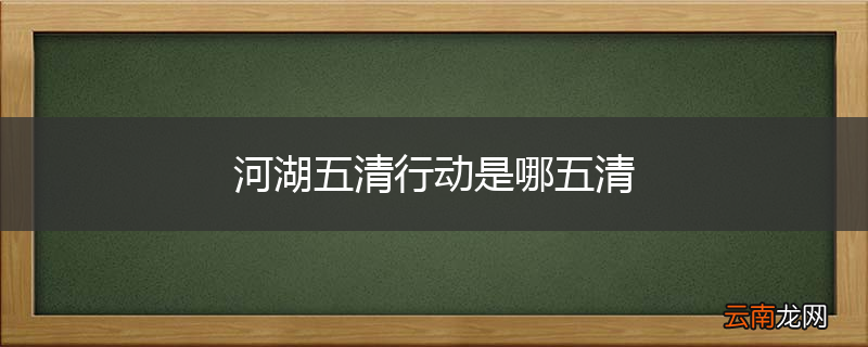 河湖五清行动是哪五清