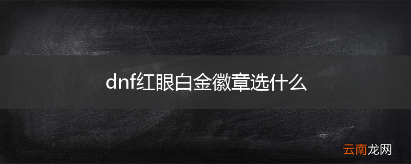 dnf红眼白金徽章选什么