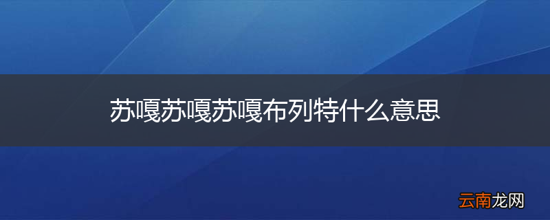 苏嘎苏嘎苏嘎布列特什么意思