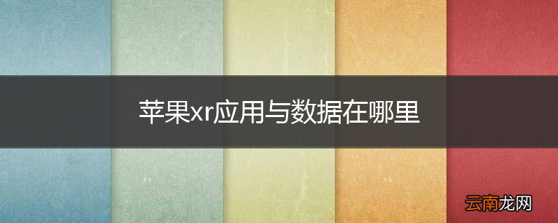 苹果xr应用与数据在哪里