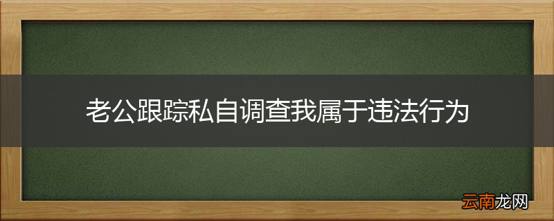 老公跟踪私自调查我属于违法行为