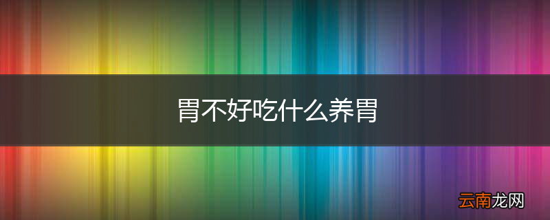 胃不好吃什么养胃