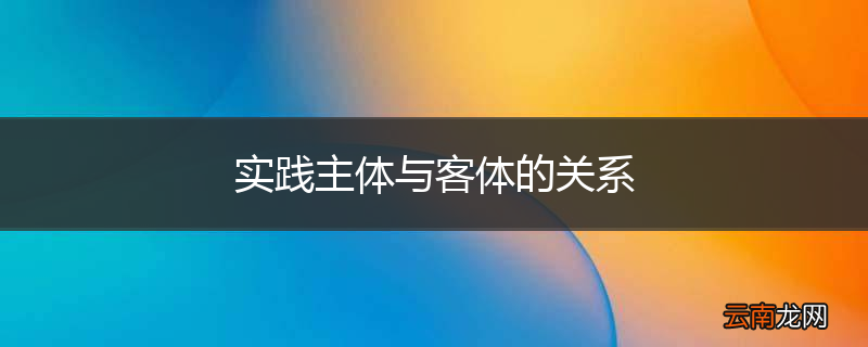 实践主体与客体的关系