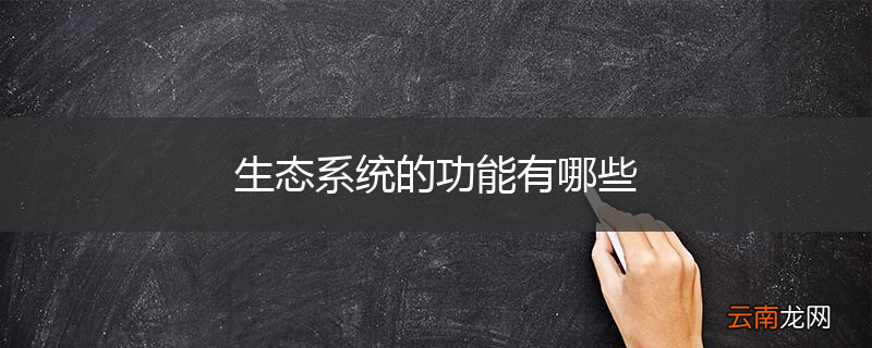 生态系统的功能有哪些