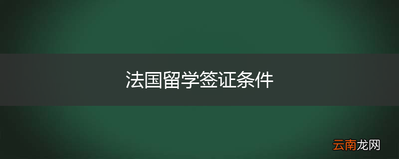 法国留学签证条件