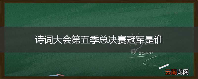 诗词大会第五季总决赛冠军是谁