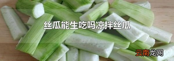 丝瓜能生吃吗凉拌丝瓜