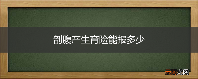 剖腹产生育险能报多少