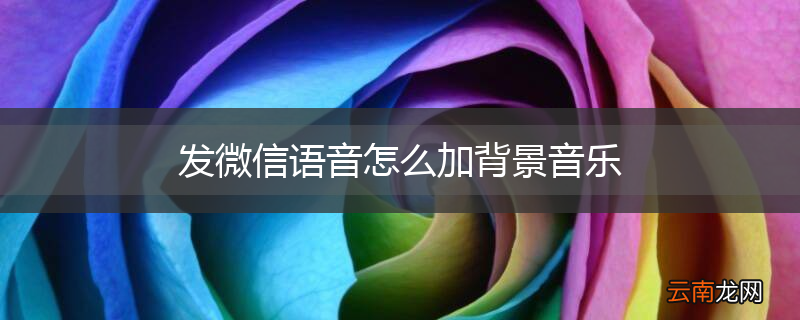 发微信语音怎么加背景音乐