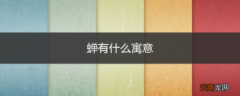 蝉有什么寓意