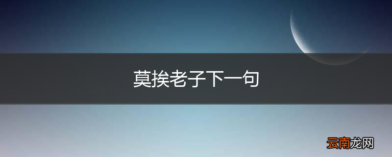 莫挨老子下一句