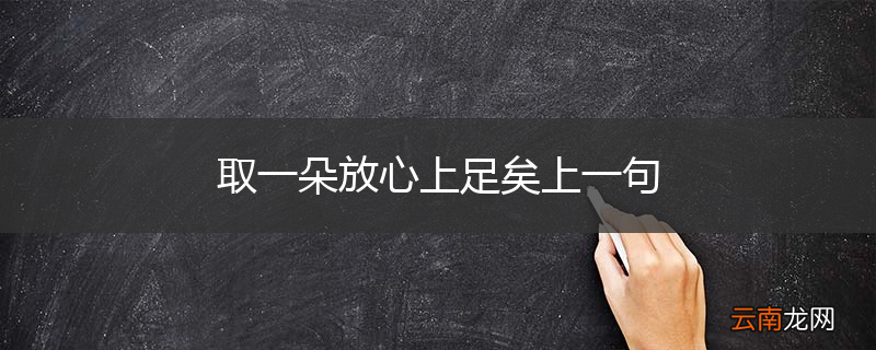 取一朵放心上足矣上一句