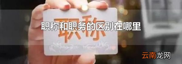 职称和职务的区别在哪里