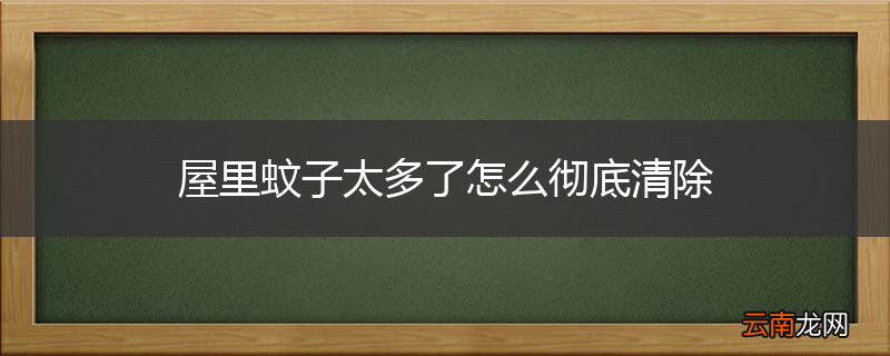 屋里蚊子太多了怎么彻底清除