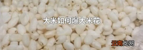 大米如何爆大米花