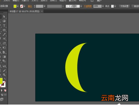 Adobe illustrator制作月牙图形的操作方法