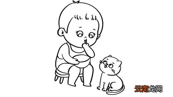 夏至吃西瓜的简笔画怎么画夏至吃西瓜的简笔画画法