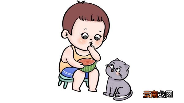 夏至吃西瓜的简笔画怎么画夏至吃西瓜的简笔画画法