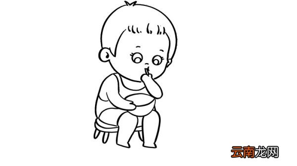 夏至吃西瓜的简笔画怎么画夏至吃西瓜的简笔画画法