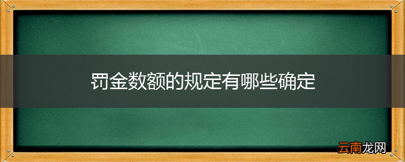 罚金数额的规定有哪些确定