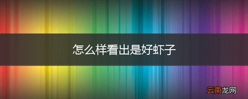 怎么样看出是好虾子