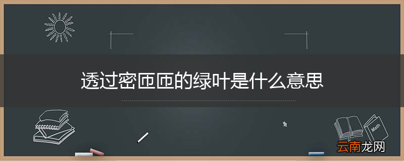 透过密匝匝的绿叶是什么意思