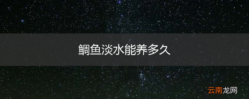 鲷鱼淡水能养多久