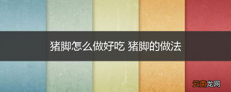猪脚怎么做好吃 猪脚的做法