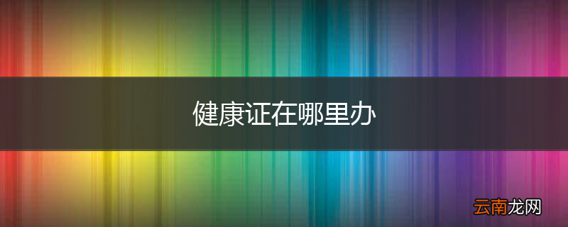 健康证在哪里办