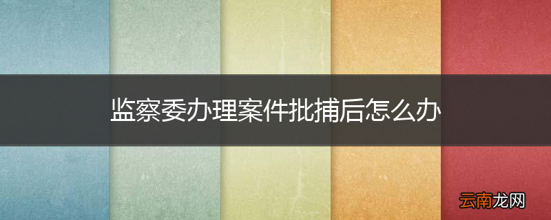 监察委办理案件批捕后怎么办