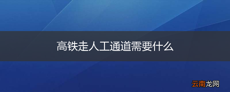 高铁走人工通道需要什么